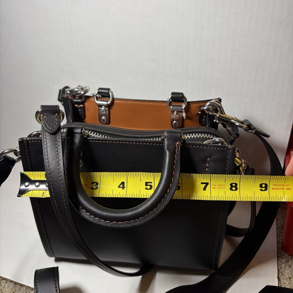 Coach Rogue 20 Black Glovetanned Leather Satchel Top Handle W/ Tags & Dust Bag - Picture 12 of 14